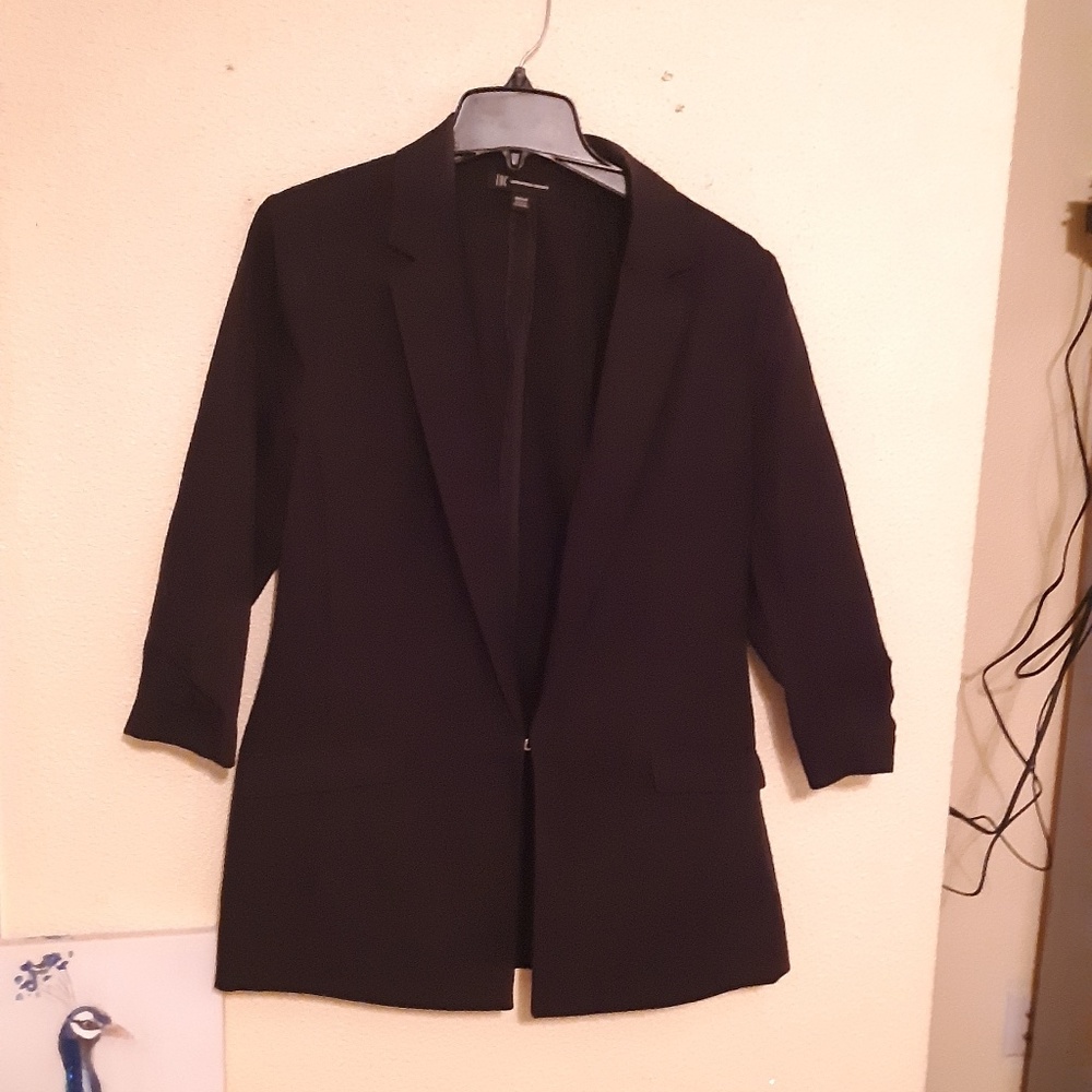 Blazer ruffled mid sleeve